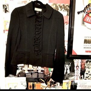 St. John Black Women's Blazer with Unique Detailing